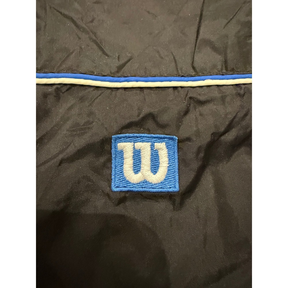 Wilson Windbreaker Jacket Mens Large Black White Blue Full Zip Embroidered Logo - Picture 4 of 7